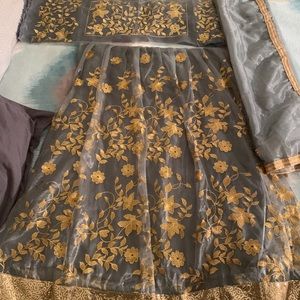 COPY - Semi stitched grey lengha choli